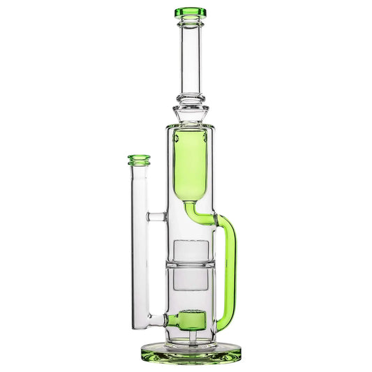 Crystal Flower of Life Lime Recycler Bong Wholesale