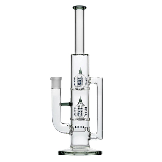 Cyprus Grid Cap and Stemline Recycler Bong By Glass Half Full