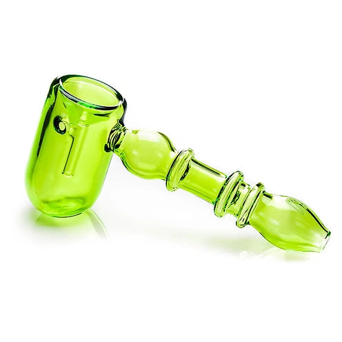 Green Glass Hand Pipe By Glass Half Full