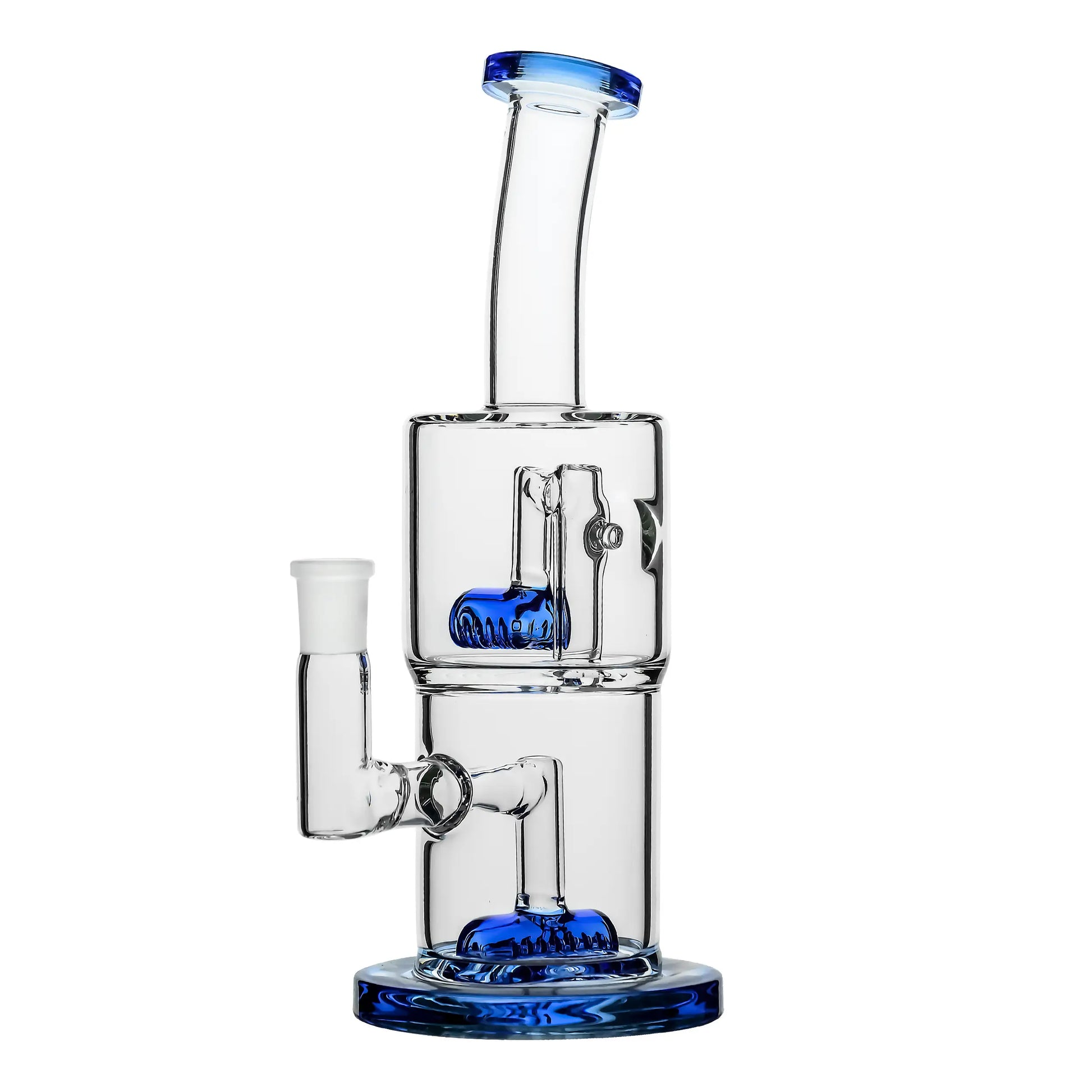 Oceancrest | Double Hex Perc Dab Rig Cobalt Blue