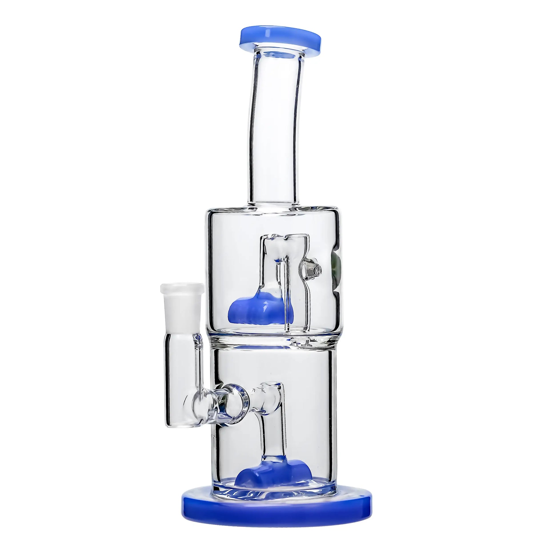 Oceancrest | Double Hex Perc Dab Rig Opal Blue