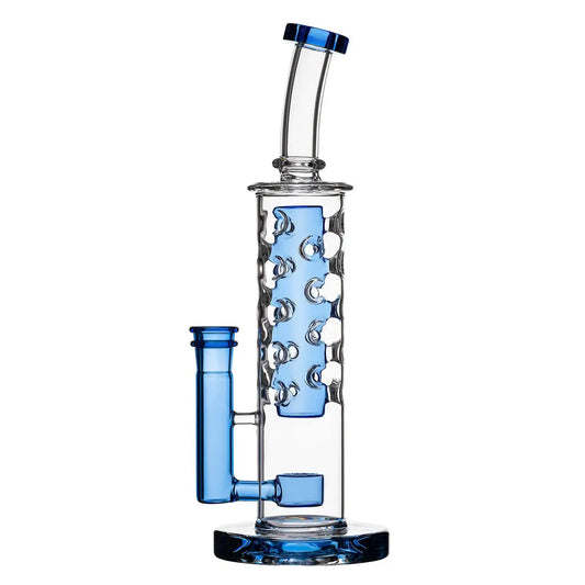 Flower of Life Straight Fab Bong in Blue