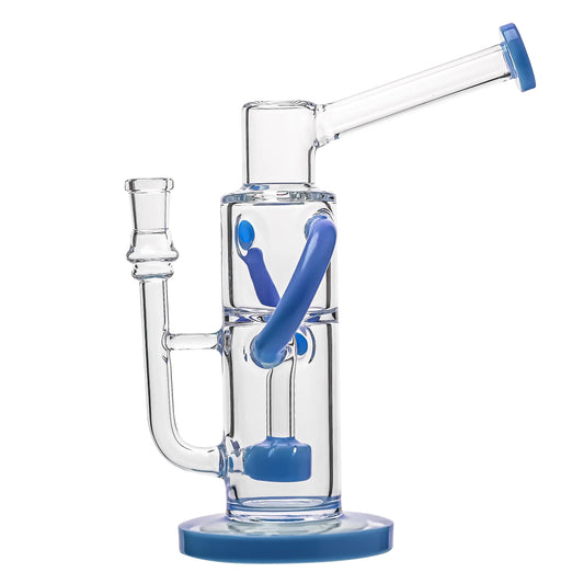 Veezu Recycler Dab Rig by Glass Half Full in Blue